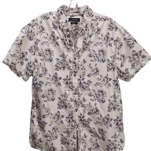 Denim and Flower Button up